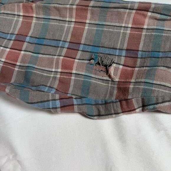 Lot of 3 Vintage Pearl Snap Button Ups Mens XL Plaid Distressed Holes Dakota - Picture 6 of 16